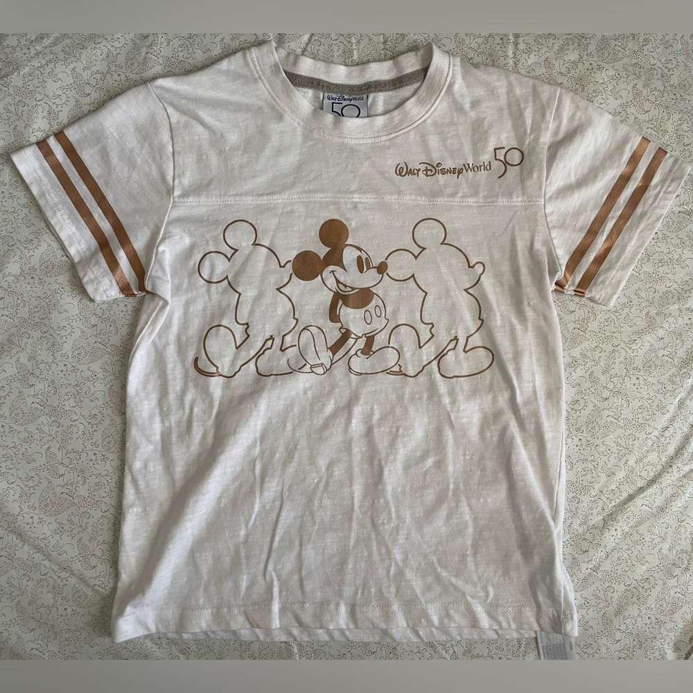 Walt Disney World 50th Anniversary Mickey Mouse T Shirt Girls M 7-8 Short Sleeve